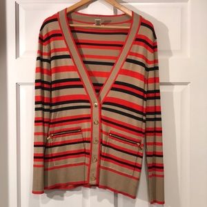 Cache Striped Button Up Cardigan XL